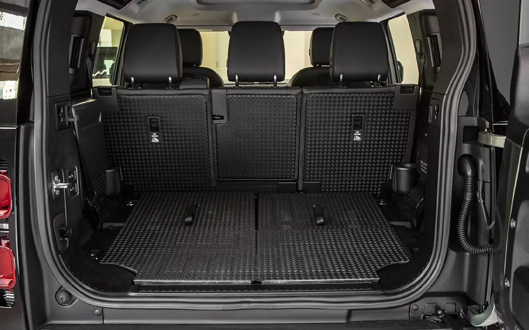 defender interior bootspace rear seat folded