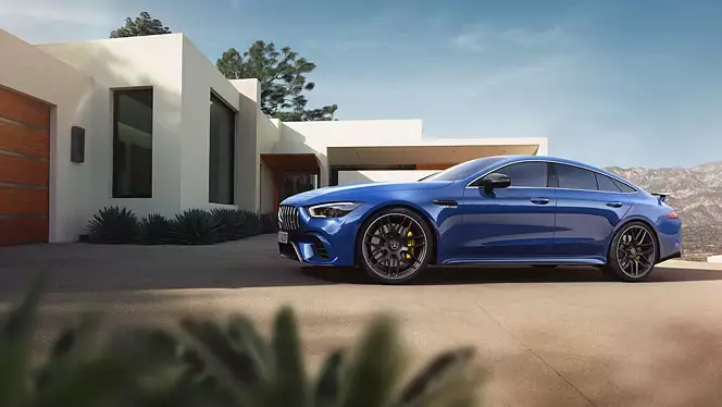 amg gt 4 door coupe exterior left side view