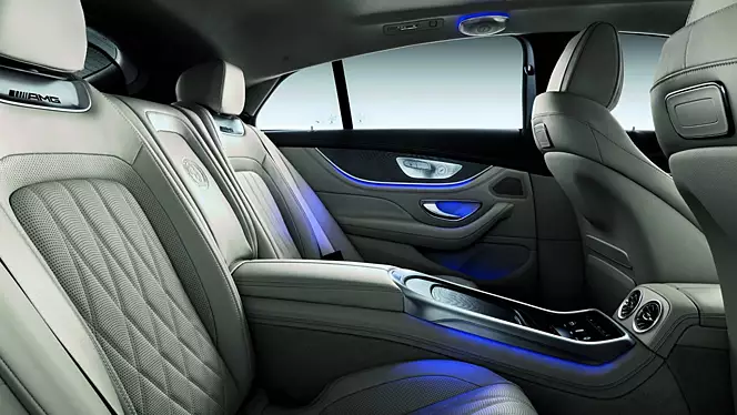 amg gt 4 door coupe interior rear seats