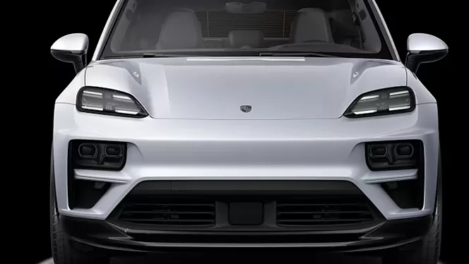 macan turbo ev exterior front view