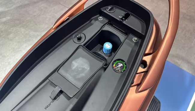 TVS Jupiter CNG filler nozzle closeup view